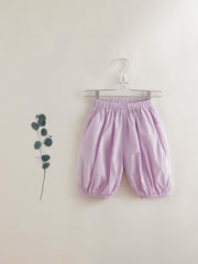 MARC&JANIE Girls Linen Capris Elastic Waist Cropped Pants