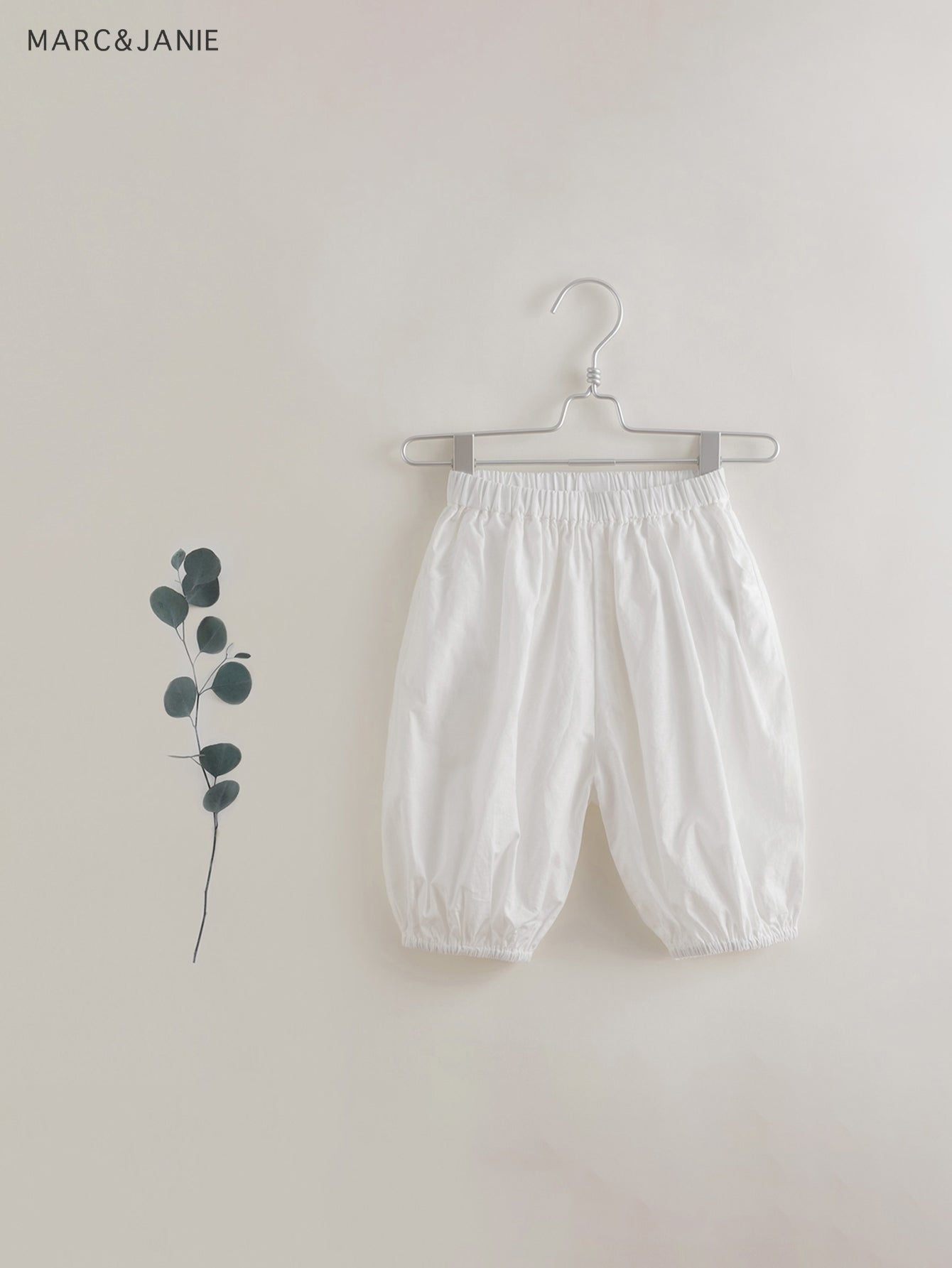 MARC&JANIE Girls Linen Capris Elastic Waist Cropped Pants