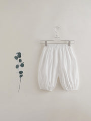 MARC&JANIE Girls Linen Capris Elastic Waist Cropped Pants