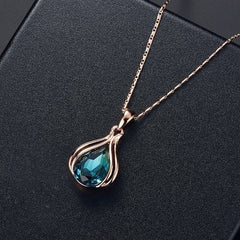 Water Droplet Pendant Necklace Earrings Set for Wedding