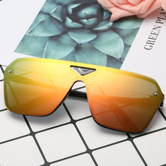 Vintage Reflective Sunglasses Large Frame Men UV Protection