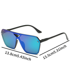 Vintage Reflective Sunglasses Large Frame Men UV Protection