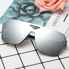 Vintage Reflective Sunglasses Large Frame Men UV Protection