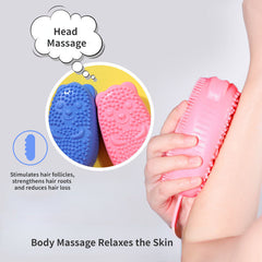 2-in-1 Silicone Bath Brush Sponge for Shower Cleaning