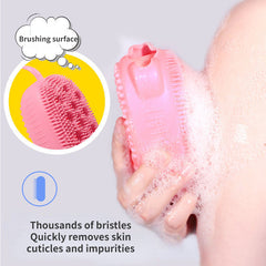 2-in-1 Silicone Bath Brush Sponge for Shower Cleaning