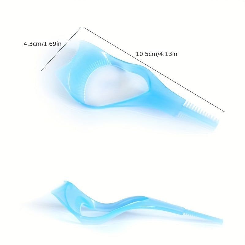 3 in 1 Mascara Shield Applicator Eyelash Brush Curler Guard Comb Guide Card