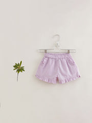 MARC&JANIE Girls Linen Shorts with Frill Details and Pockets