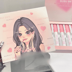 Betty Girl Lip Mud 6 Pk Set Long Lasting Brightening Lipstick Gloss