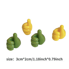 6pcs Cartoon Thumb Hook Sticky Hook Punch Data Cable Fixer