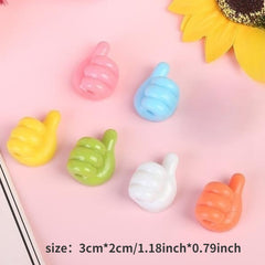 6pcs Cartoon Thumb Hook Sticky Hook Punch Data Cable Fixer