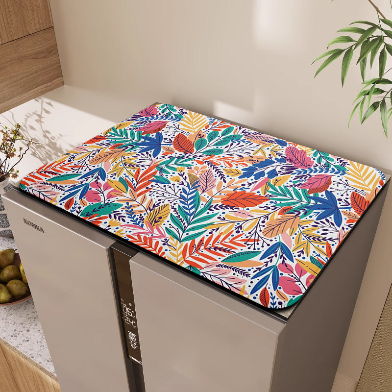 Polyester Drying Mat Kitchen Countertop Drain Pad Tropical Leaf Dish Drying Mat