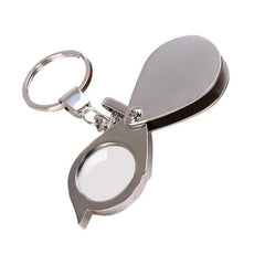 15X Folding Mini Magnifier Key Chain Durable Glass Loupe Pocket Tool