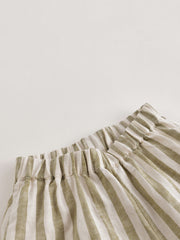 MARC&JANIE Girls Stripe Linen Trousers Flare Leg Casual Pants