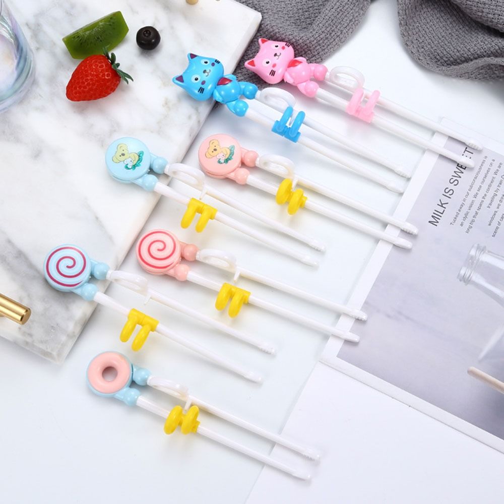 1 Pair Cat Learning Chopsticks Training Chopsticks Baby Kids Children Chopsticks