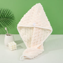 Coral Velvet Hair Drying Cap Absorbent Quick Drying Shower Cap Women
