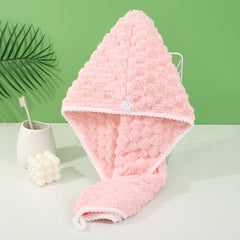 Coral Velvet Hair Drying Cap Absorbent Quick Drying Shower Cap Women