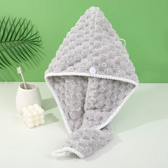 Coral Velvet Hair Drying Cap Absorbent Quick Drying Shower Cap Women