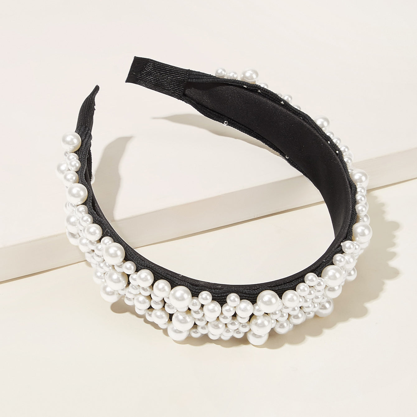 Faux Pearl Headband Wide Brim Head Hoop Hair Accessory Jewelry