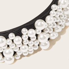 Faux Pearl Headband Wide Brim Head Hoop Hair Accessory Jewelry