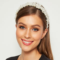 Faux Pearl Headband Wide Brim Head Hoop Hair Accessory Jewelry