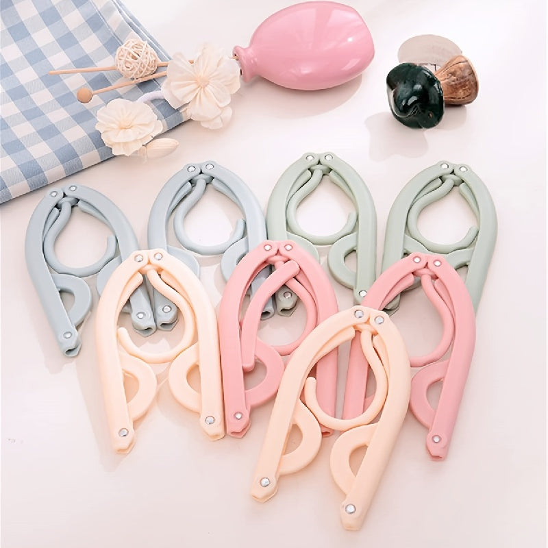 8pcs Foldable Travel Hangers Colorful Portable Clothes Drying Rack