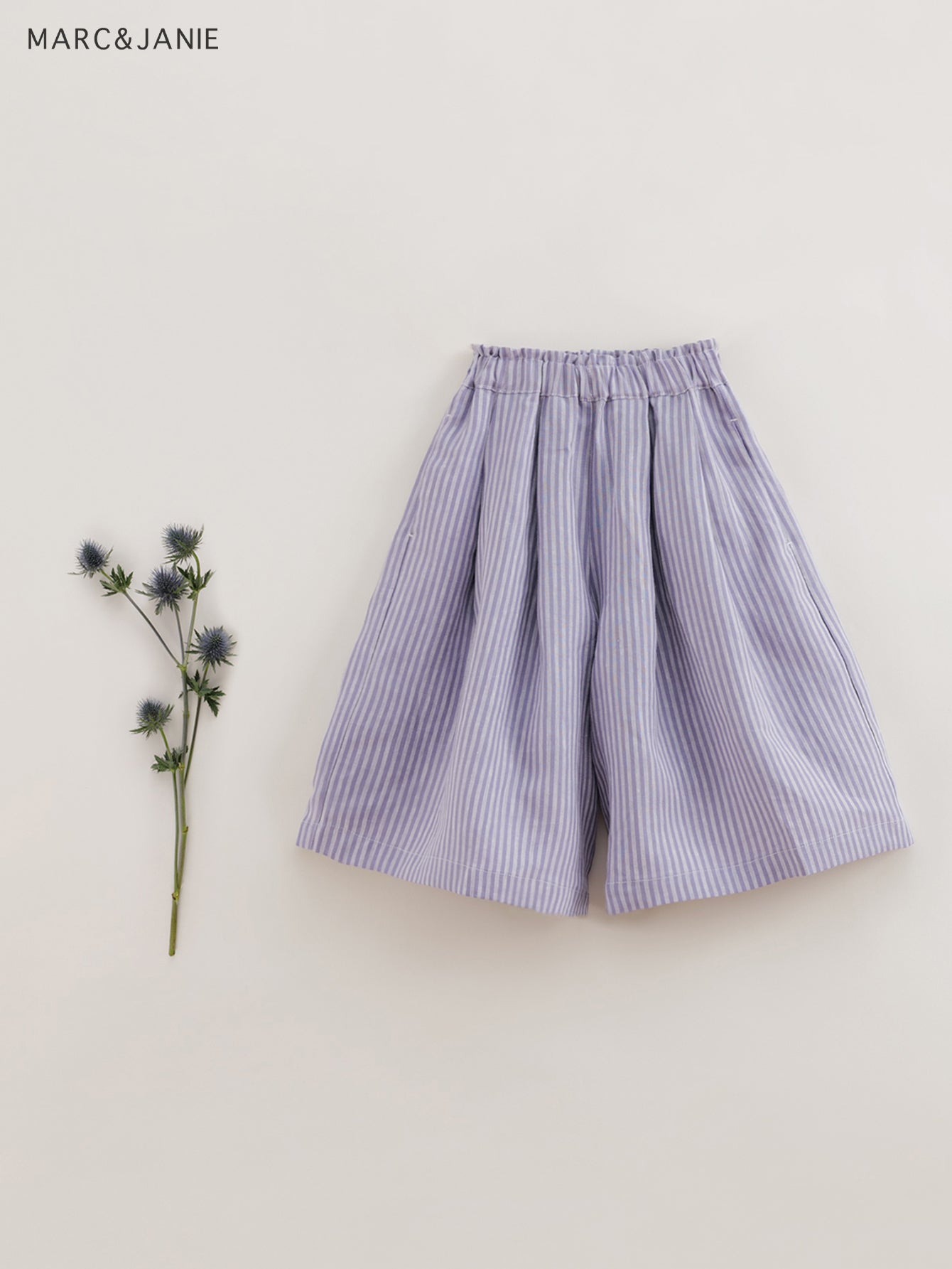 MARC&JANIE Girls Linen Stripe Wide Leg Pants