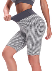 Honeycomb Workout Shorts High Waist Sports Fitness Yoga Running Tight Shorts