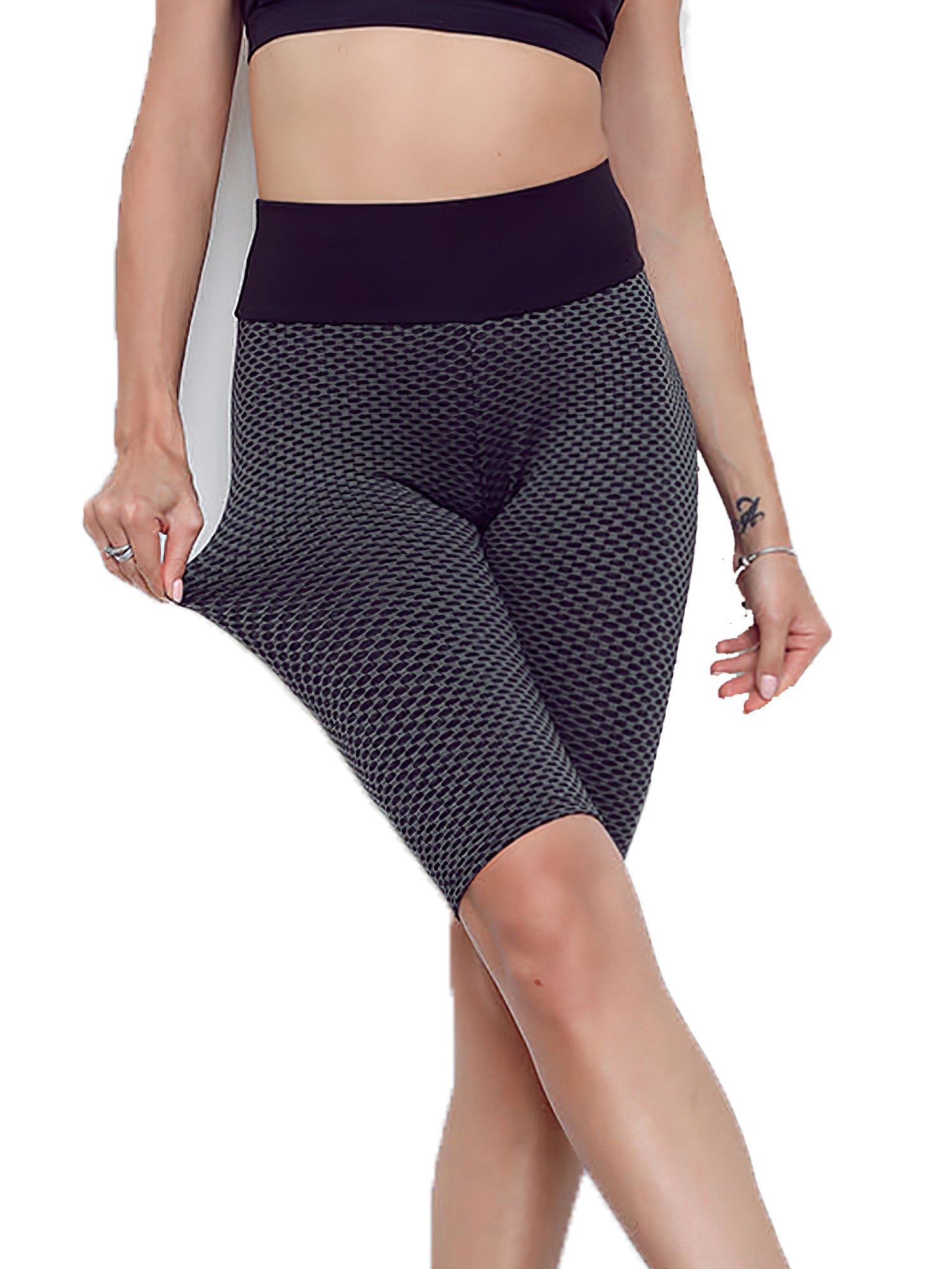 Honeycomb Workout Shorts High Waist Sports Fitness Yoga Running Tight Shorts