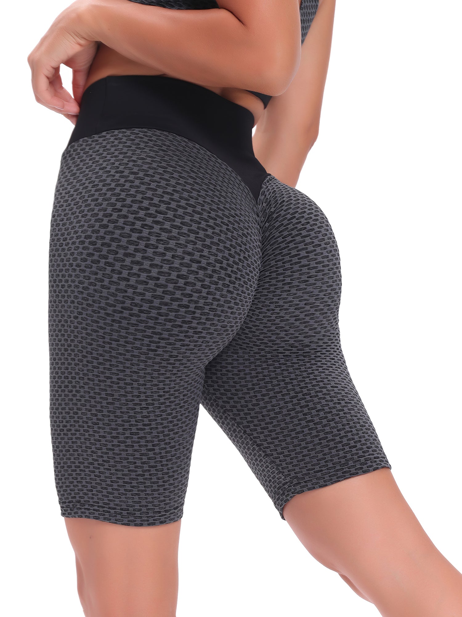Honeycomb Workout Shorts High Waist Sports Fitness Yoga Running Tight Shorts
