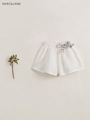 MARC&JANIE Girls Bow Wide Leg Linen Shorts Kids Summer Clothes