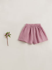 MARC&JANIE Girls Bow Wide Leg Linen Shorts Kids Summer Clothes