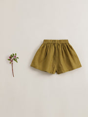 MARC&JANIE Girls Bow Wide Leg Linen Shorts Kids Summer Clothes