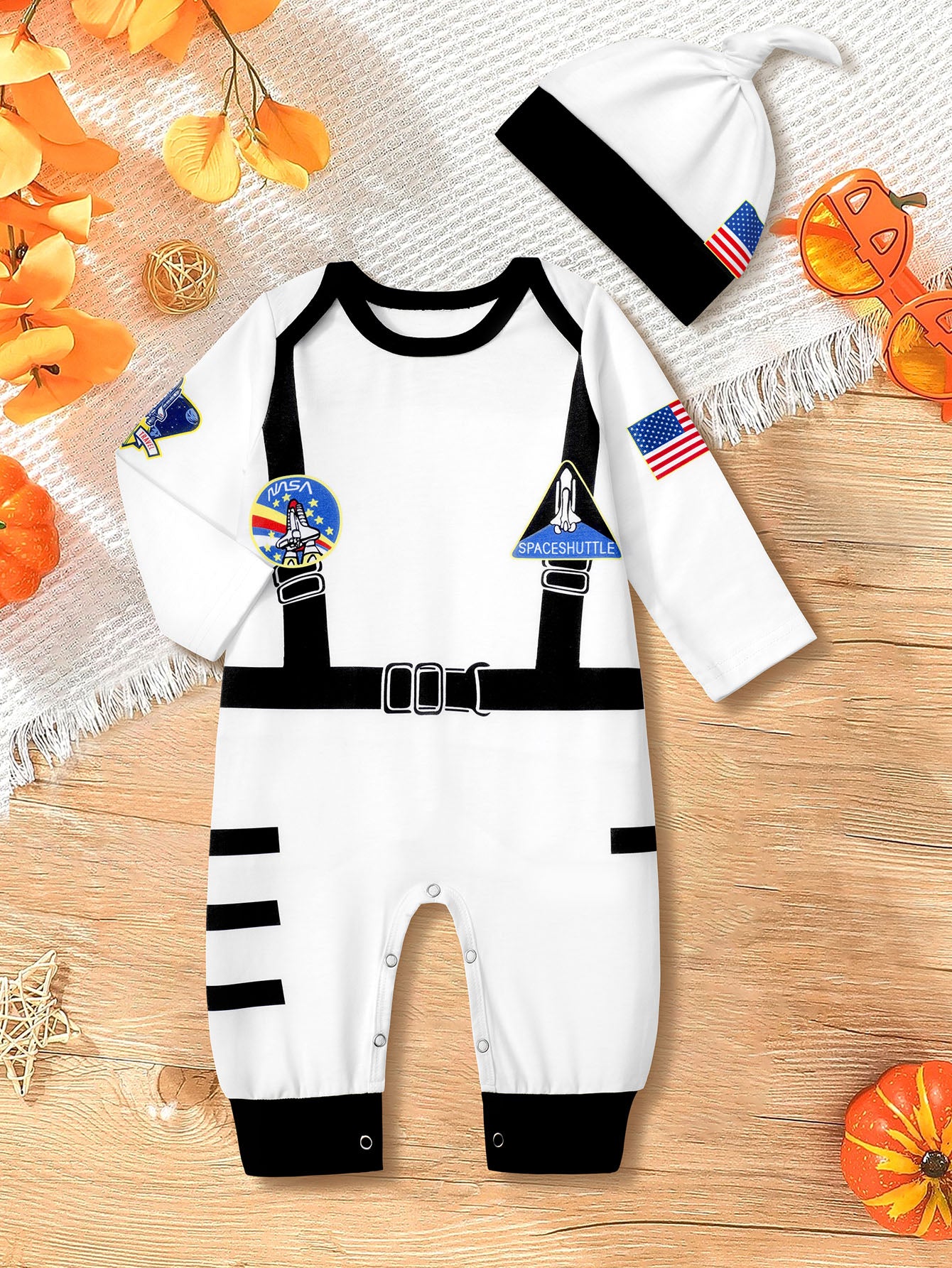 Baby Boy Astronaut Cosplay Party Onesie Clothes Long Sleeve Cartoon Romper