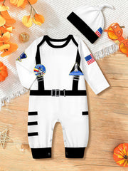 Baby Boy Astronaut Cosplay Party Onesie Clothes Long Sleeve Cartoon Romper