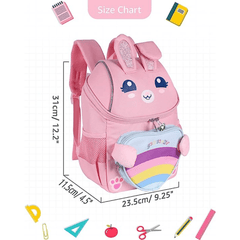 Rabbit Unicorn Girls Backpack Kindergarten Lightweight School Bag