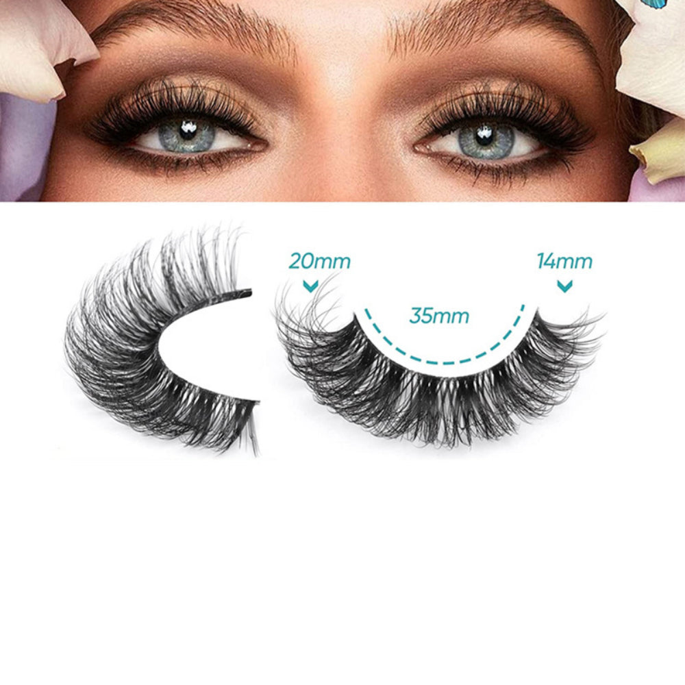 10 Pairs 6D Fluffy Faux Mink Cat Eye False Eyelashes