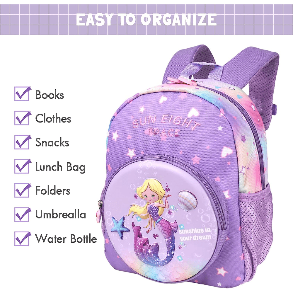 Kids' Cartoon Mermaid Dinosaur Astronaut Unicorn Backpack