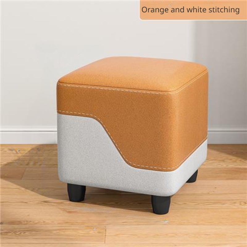 Solid Wood Shoe Changing Stool Cube - Stylish and Durable for Home Decor