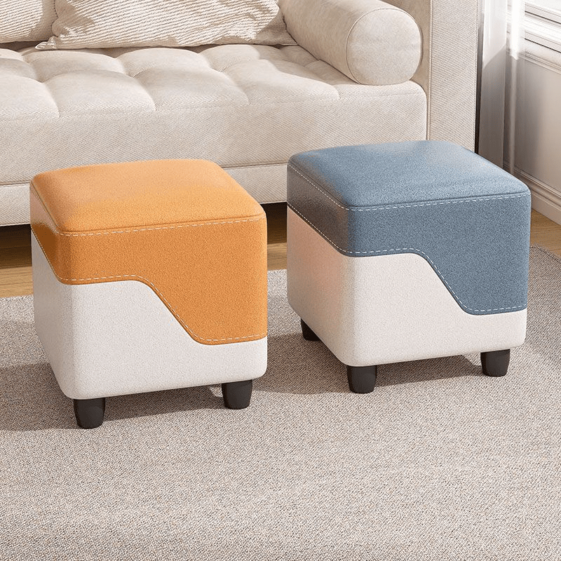 Solid Wood Shoe Changing Stool Cube - Stylish and Durable for Home Decor