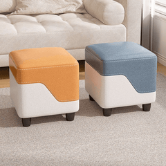 Solid Wood Shoe Changing Stool Cube - Stylish and Durable for Home Decor