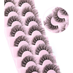 10 Pairs 3D Mink Lashes Natural False Eyelashes Fluffy Soft Wispy