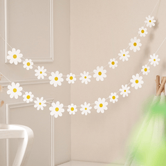 2pcs Small Daisies Chrysanthemum Flag Banner Party Decorations