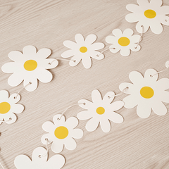 2pcs Small Daisies Chrysanthemum Flag Banner Party Decorations