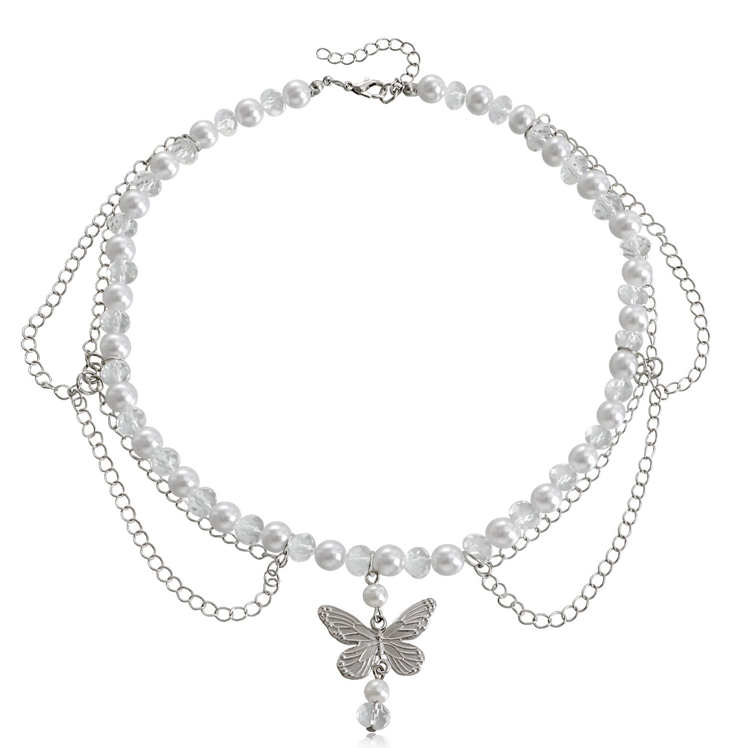 Girl's Heart Pendant Faux Pearl Necklace for Holidays