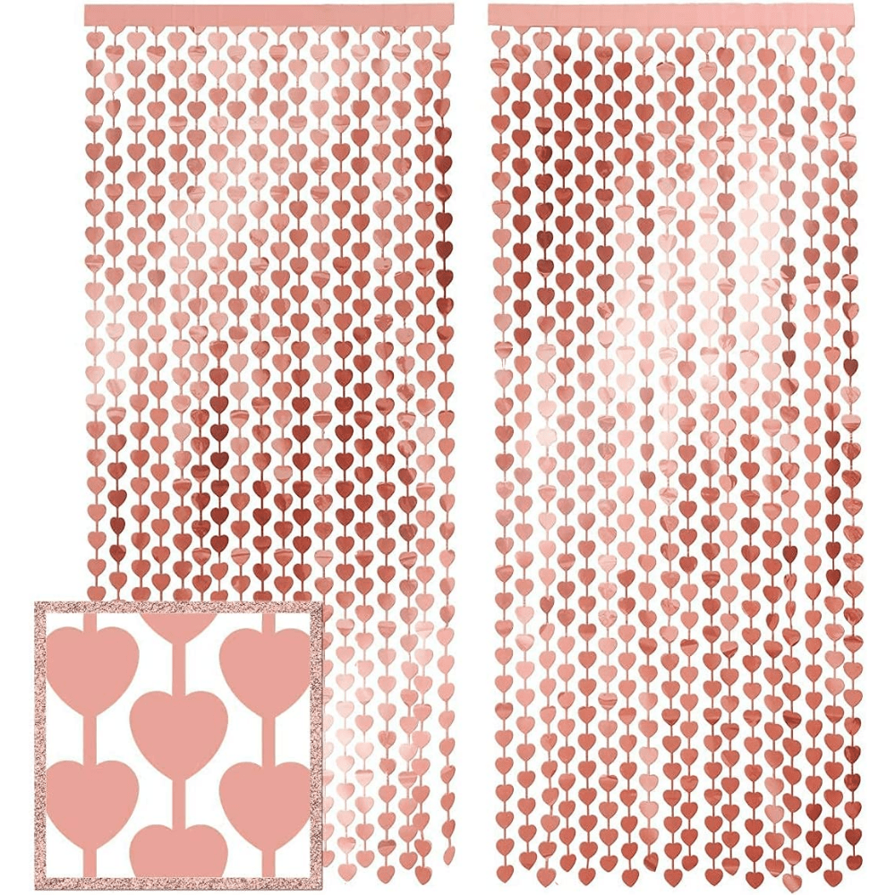 Heart Star Foil Curtain Bachelorette Wedding Decor
