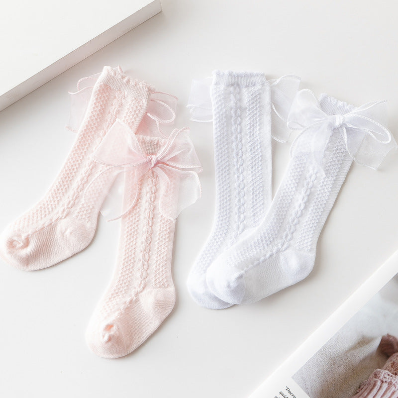 Baby Girls Lace Bowknot Princess Socks Knee High Socks Toddlers Children s Socks
