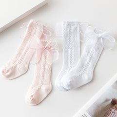 Baby Girls Lace Bowknot Princess Socks Knee High Socks Toddlers Children s Socks