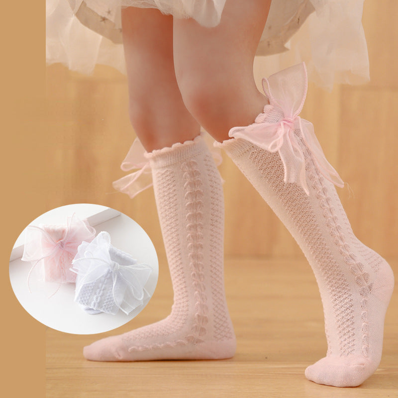 Baby Girls Lace Bowknot Princess Socks Knee High Socks Toddlers Children s Socks