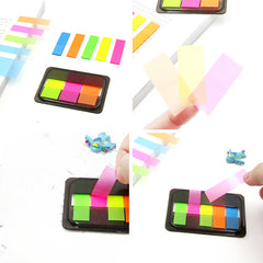 Extractable Sticky Notes, 5 Strip Label Stickers, Fluorescent Index Stickers