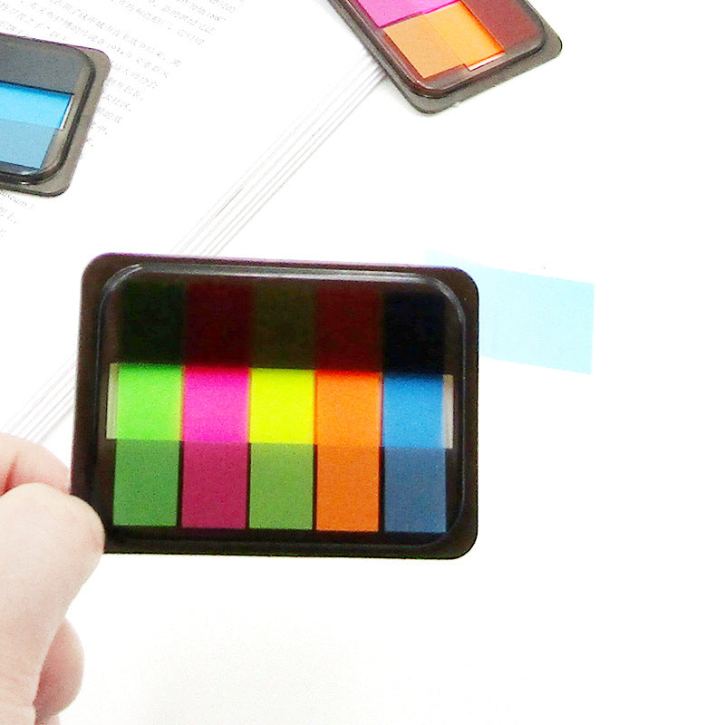 Extractable Sticky Notes, 5 Strip Label Stickers, Fluorescent Index Stickers